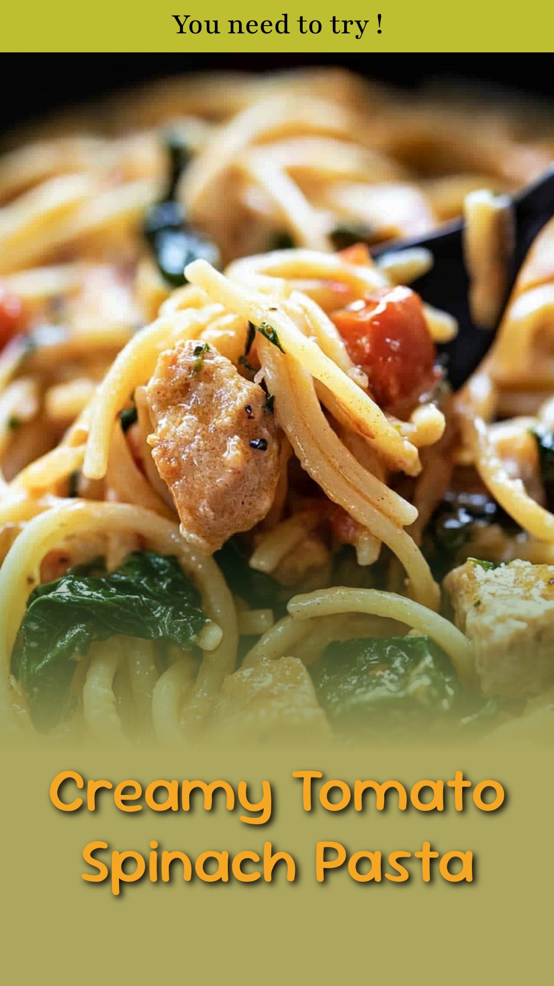 Creamy Tomato Spinach Pasta