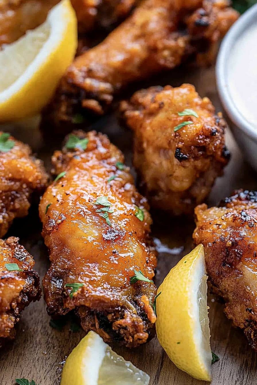 Crispy Buffalo Lemon Pepper Wings