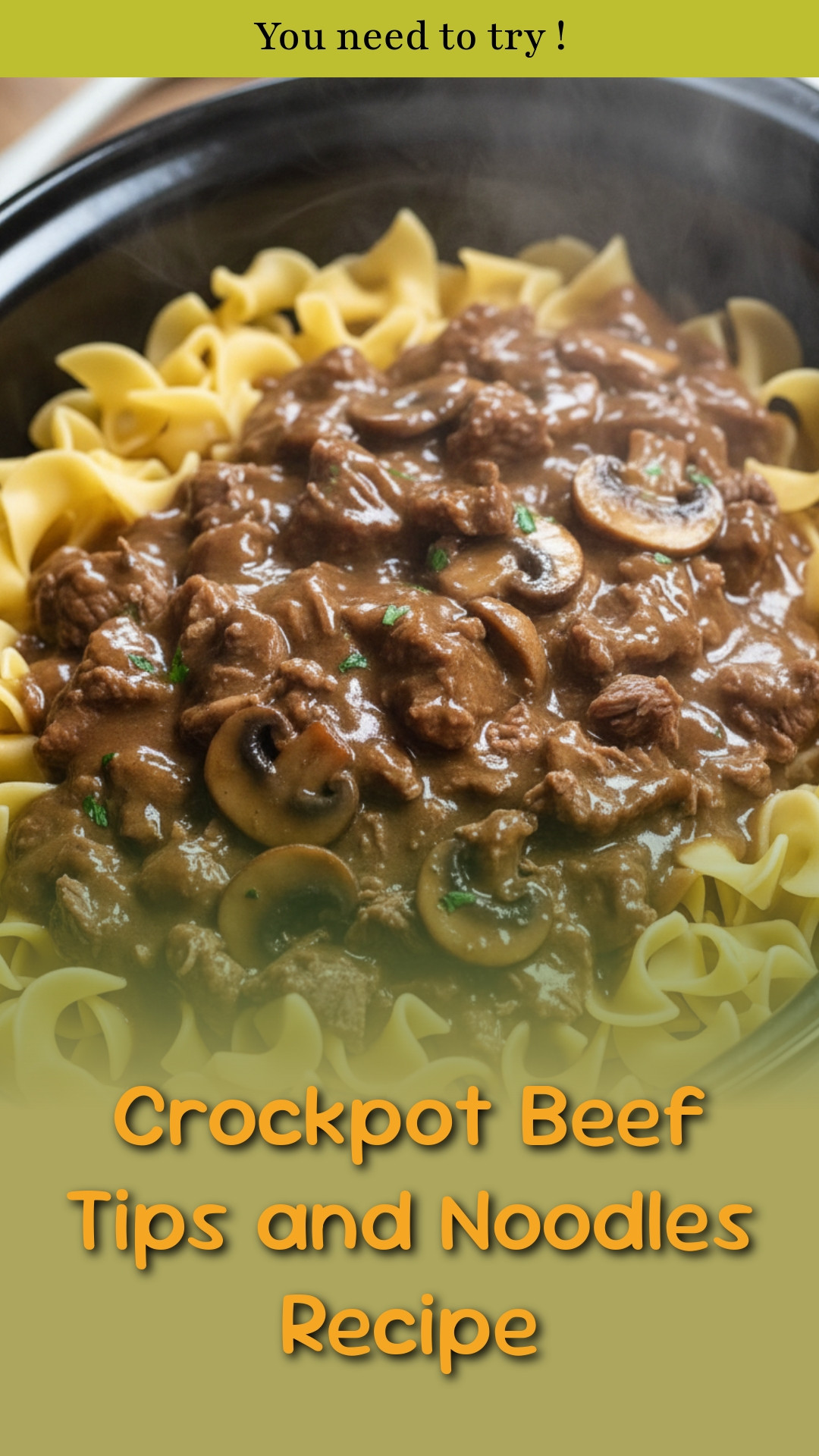 Crockpot Beef Tips and Noodles Recipe