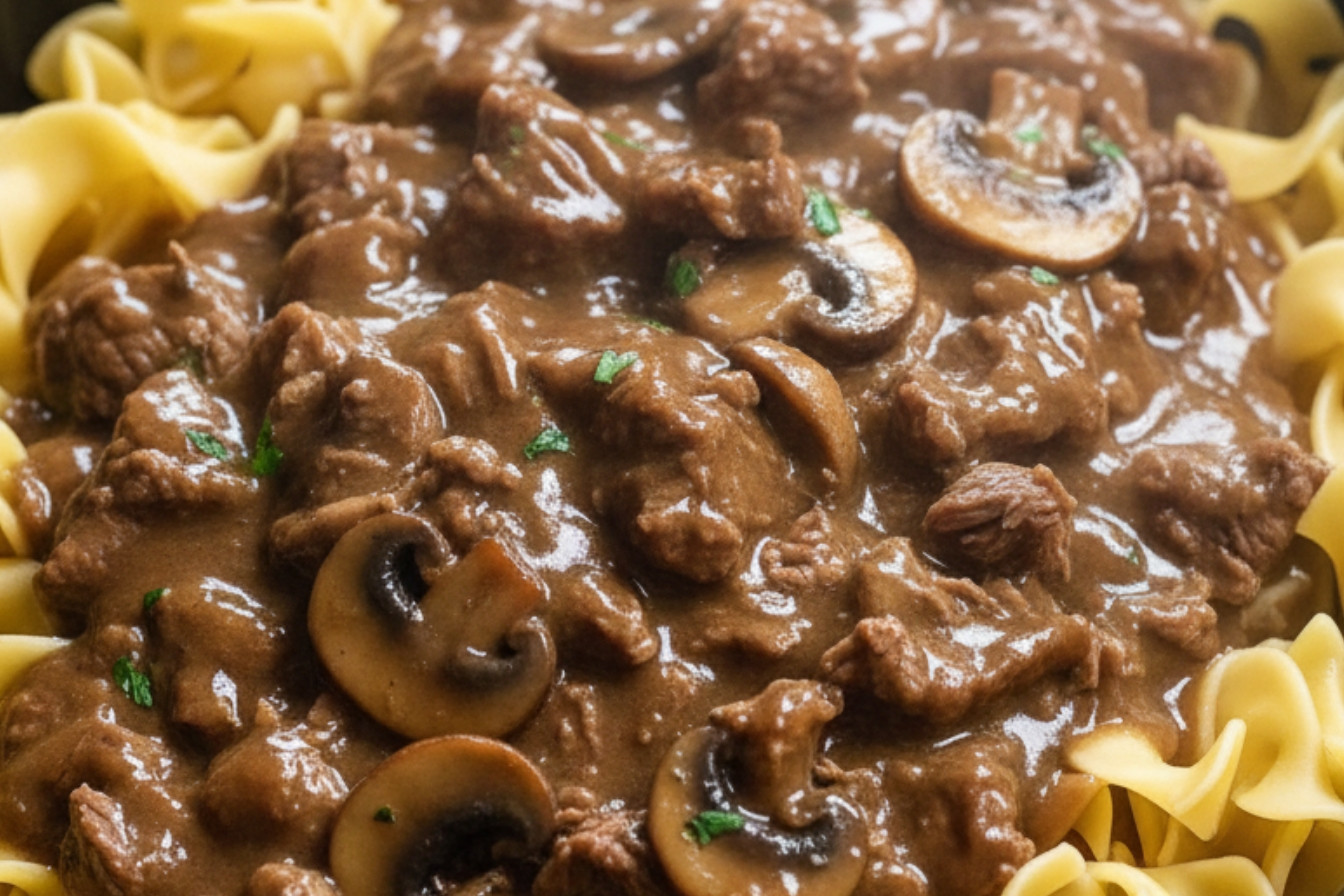 Crockpot Beef Tips and Noodles Recipe