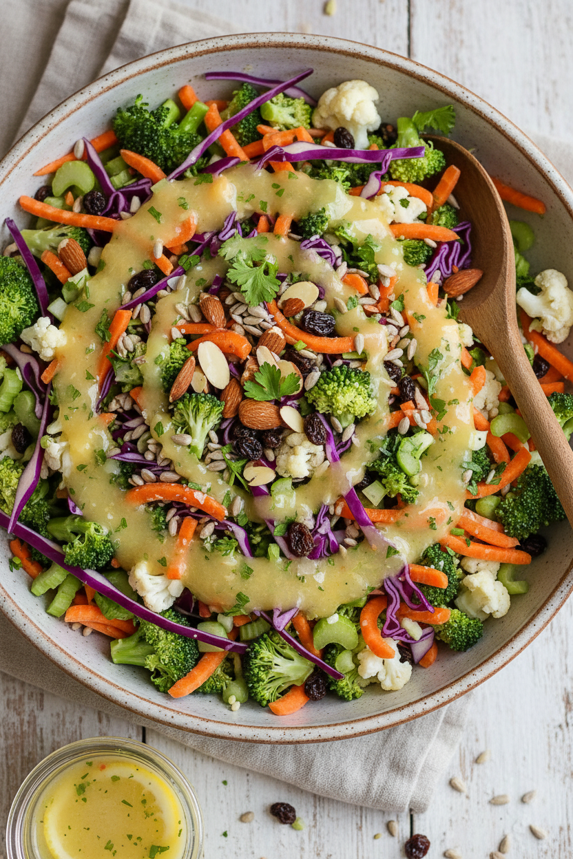 Crunchy Detox Salad with Lemon Ginger Vinaigrette