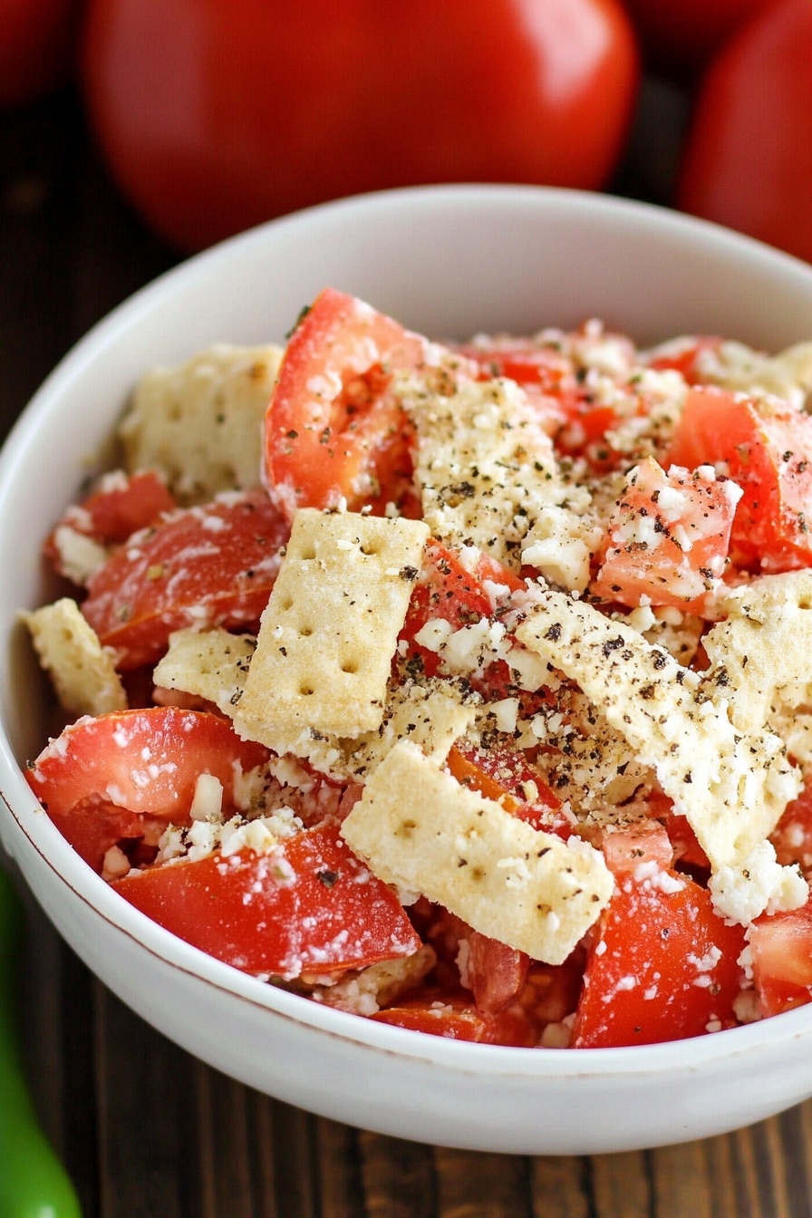 Crunchy Tomato and Cracker Salad