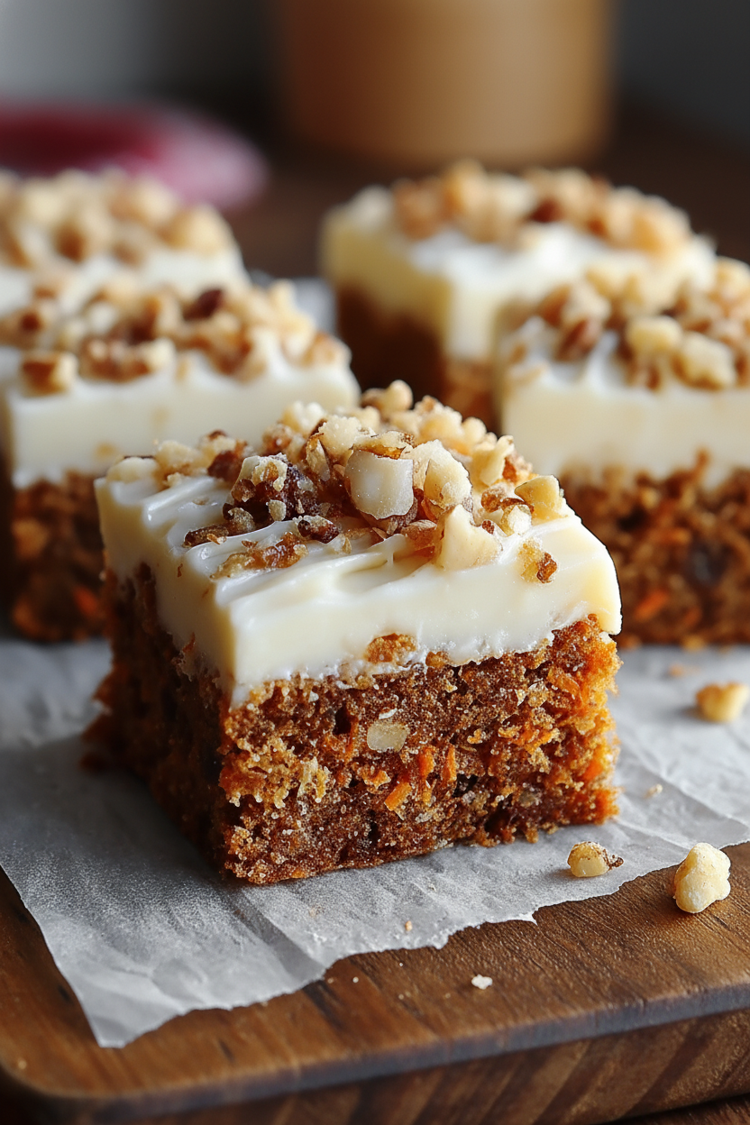 Decadent Carrot Cake Bars with Cream Cheese Frosting