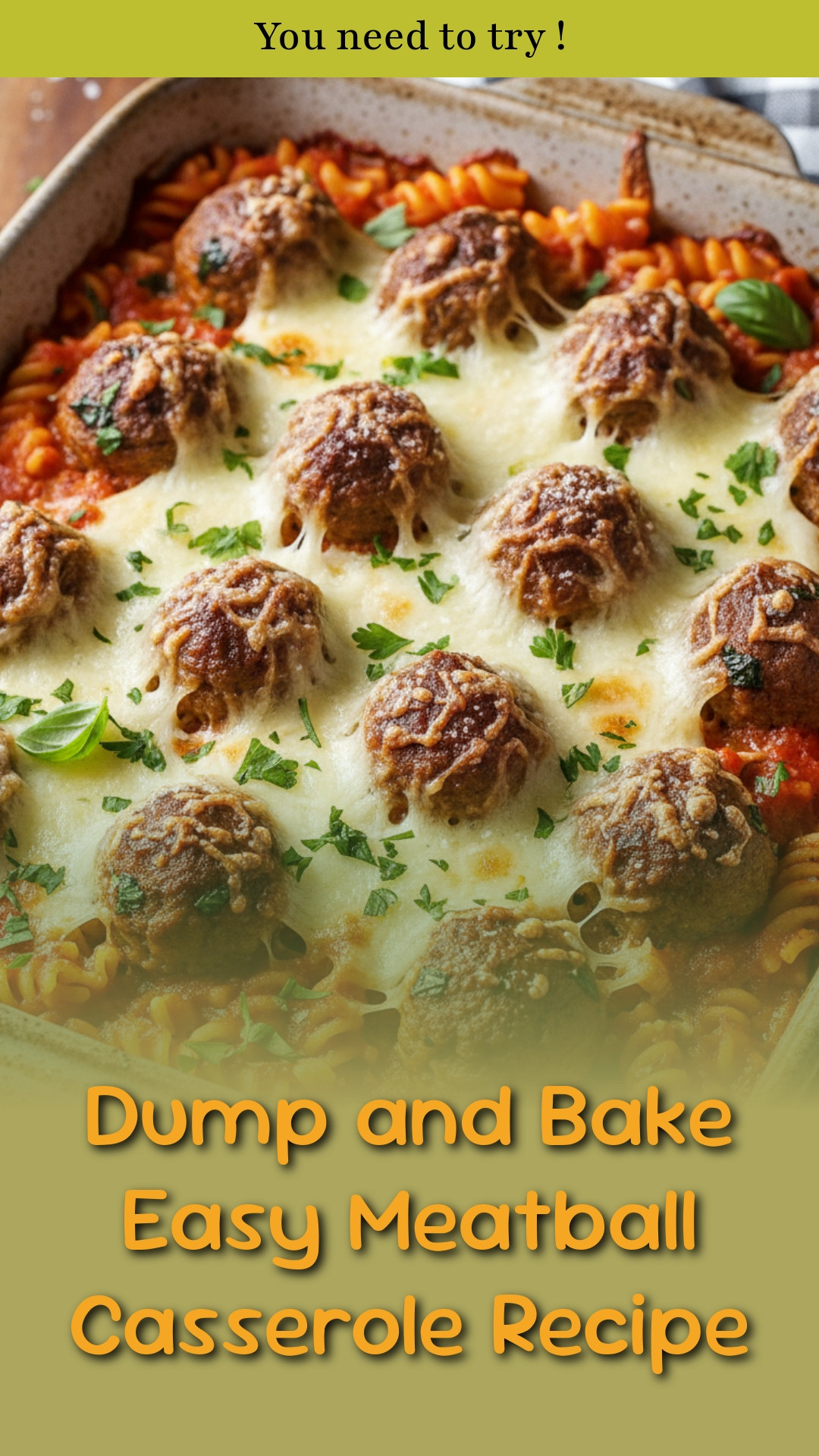 Dump and Bake Easy Meatball Casserole Recipe