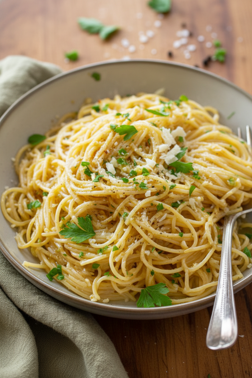 Easy 4-Ingredient Garlic Butter Pasta