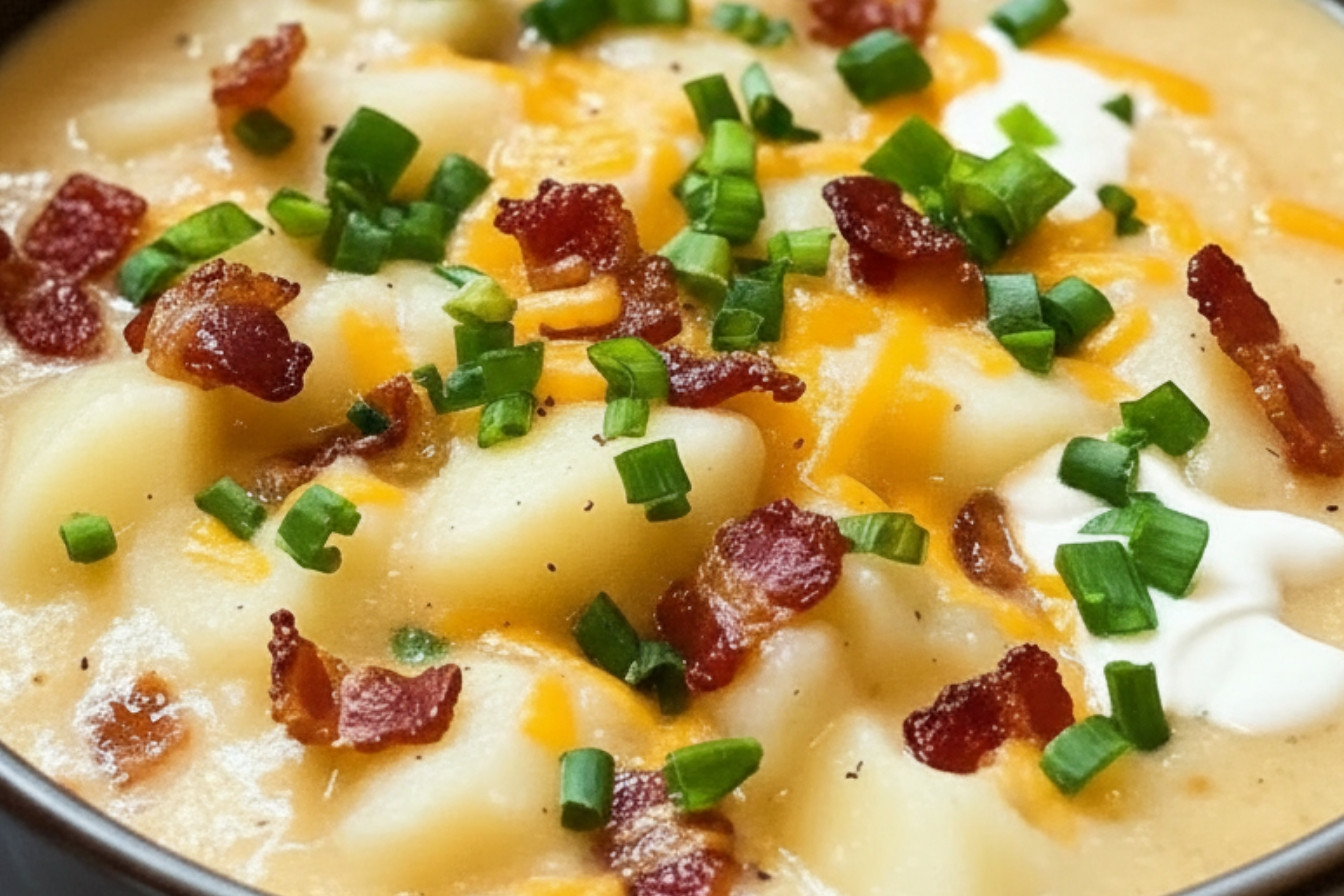 Easy Baked Potato Soup Recipe Snack On Meat