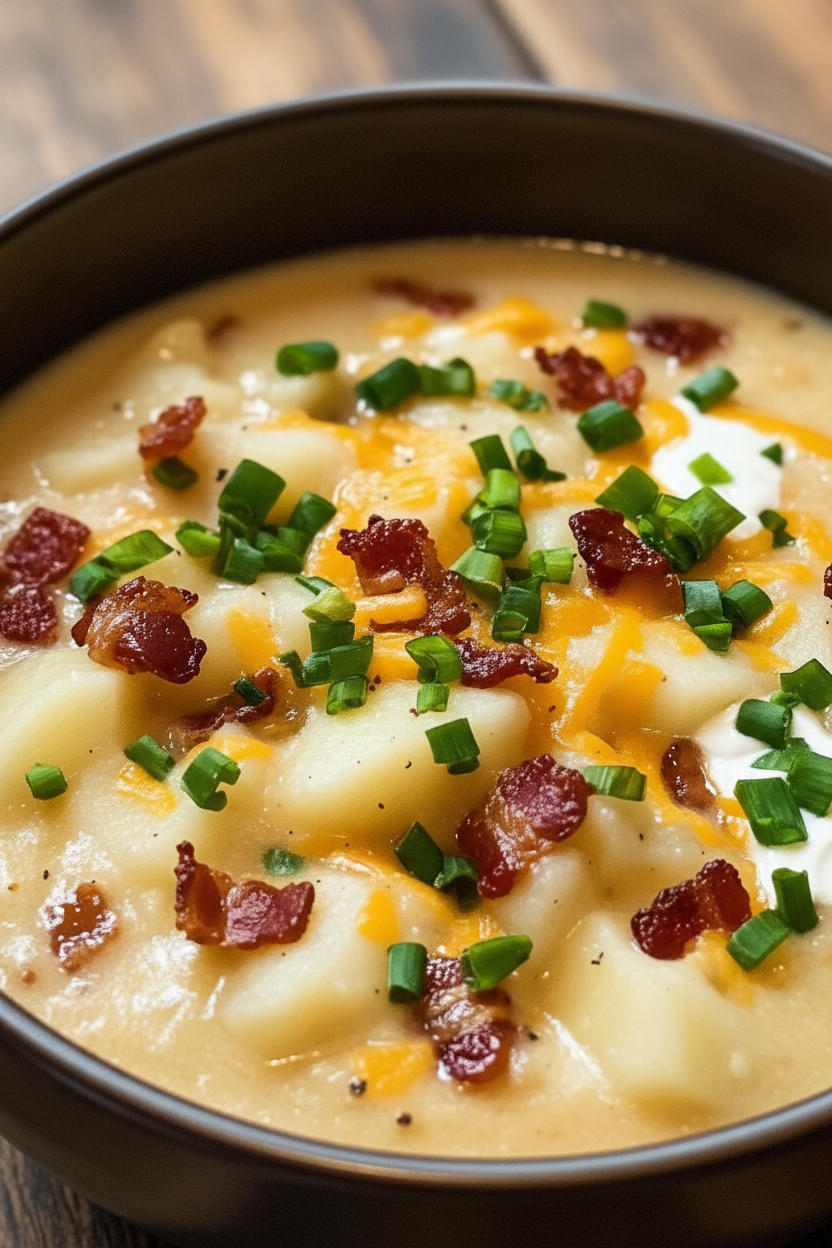 Easy Baked Potato Soup Recipe Snack On Meat