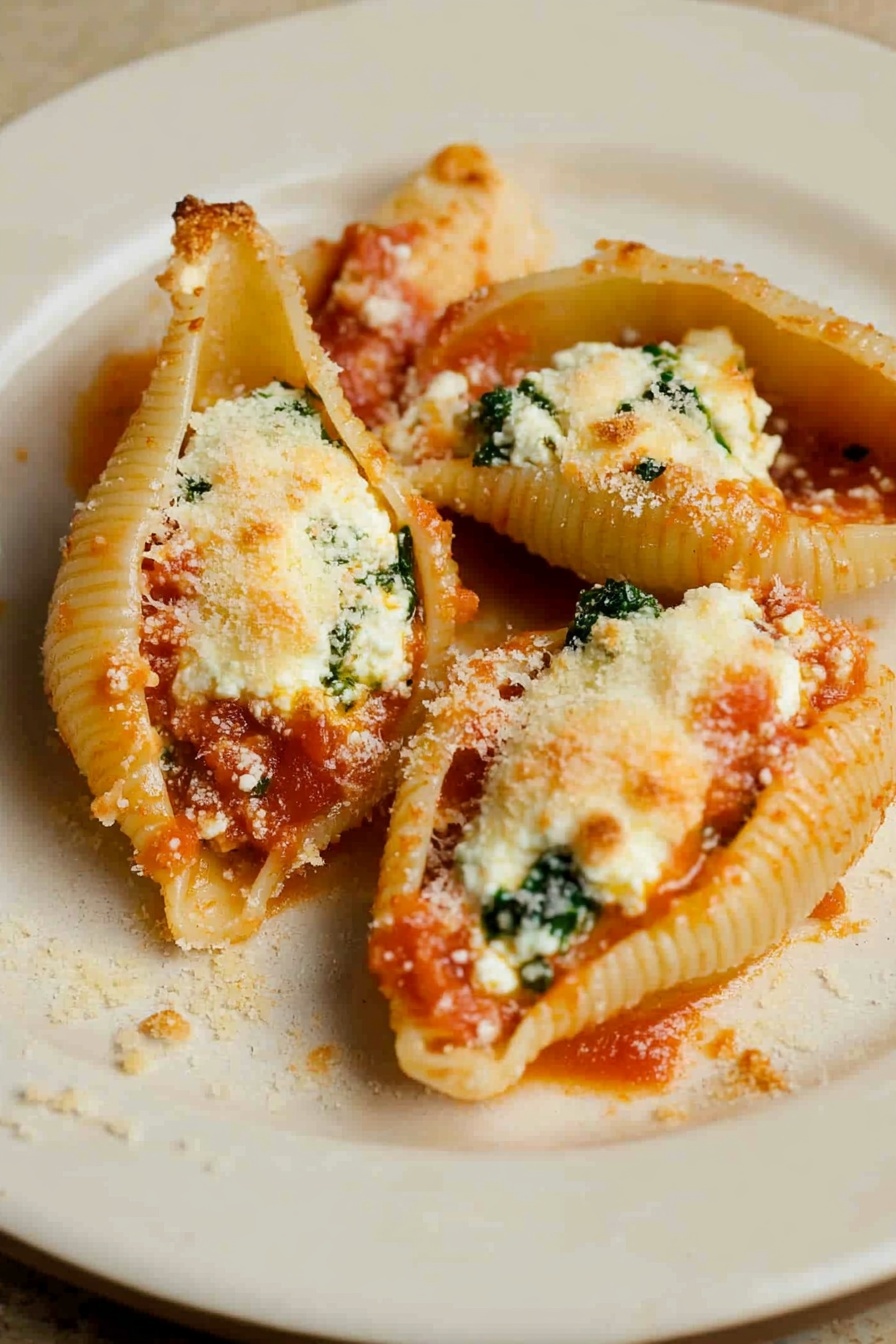 Easy Baked Ricotta Stuffed Pasta Shells