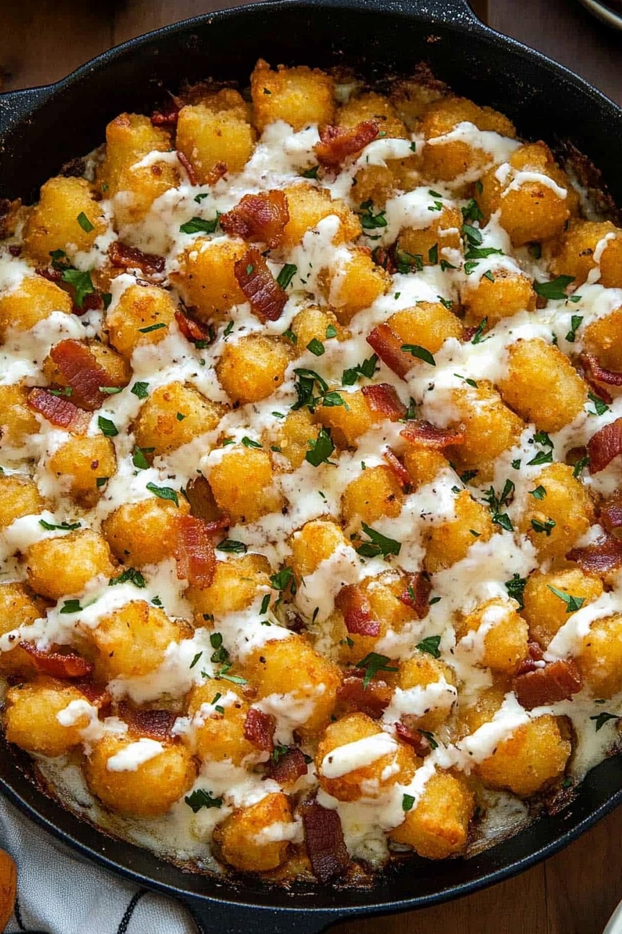 Easy Chicken Bacon Ranch Tater Tot Bake