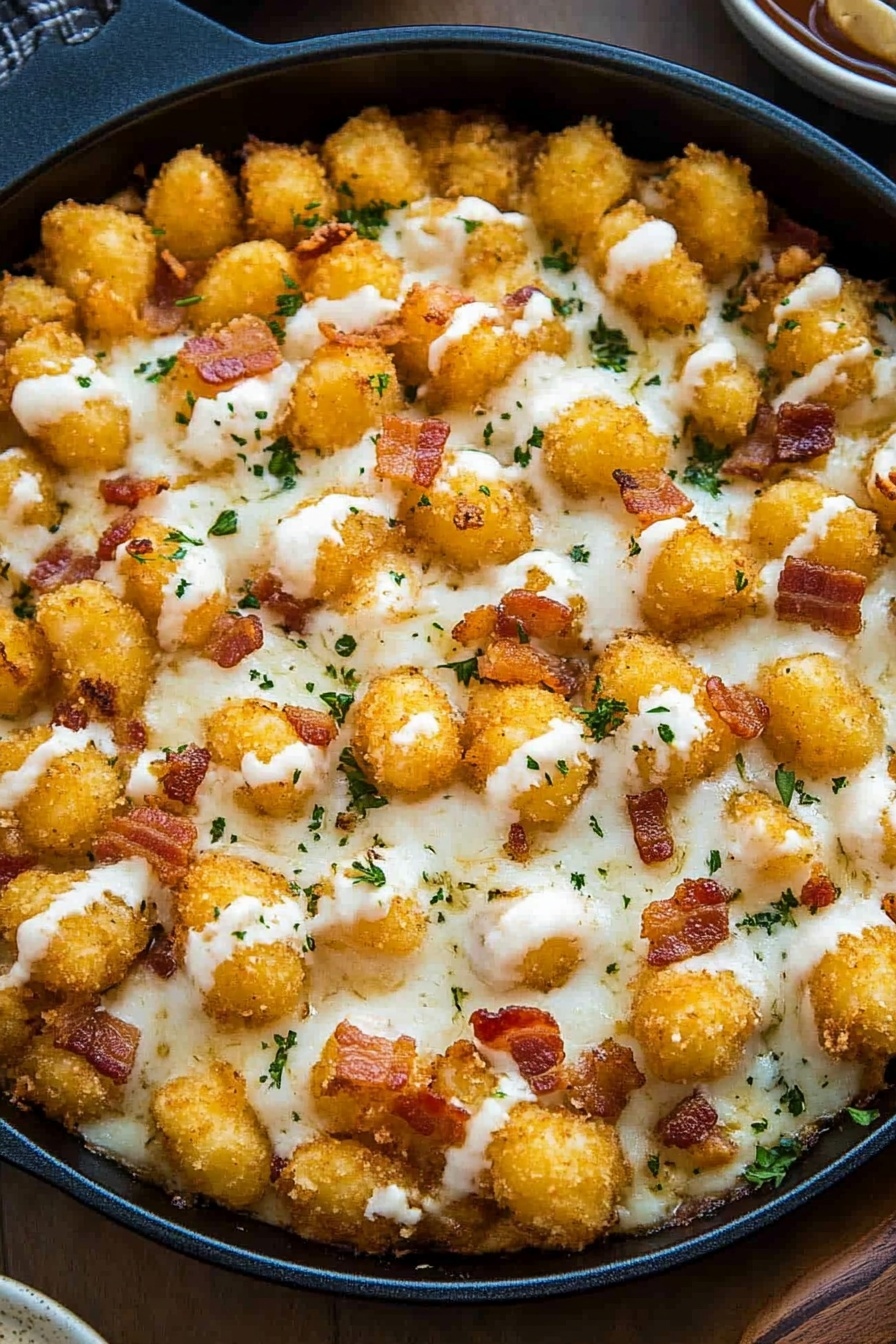Easy Chicken Bacon Ranch Tater Tot Bake