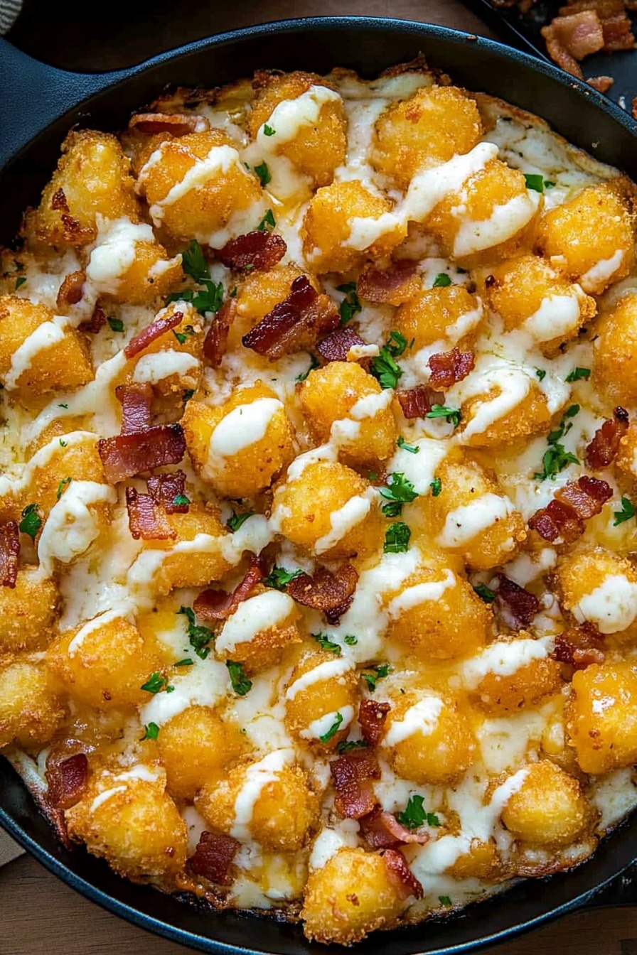 Easy Chicken Bacon Ranch Tater Tot Bake