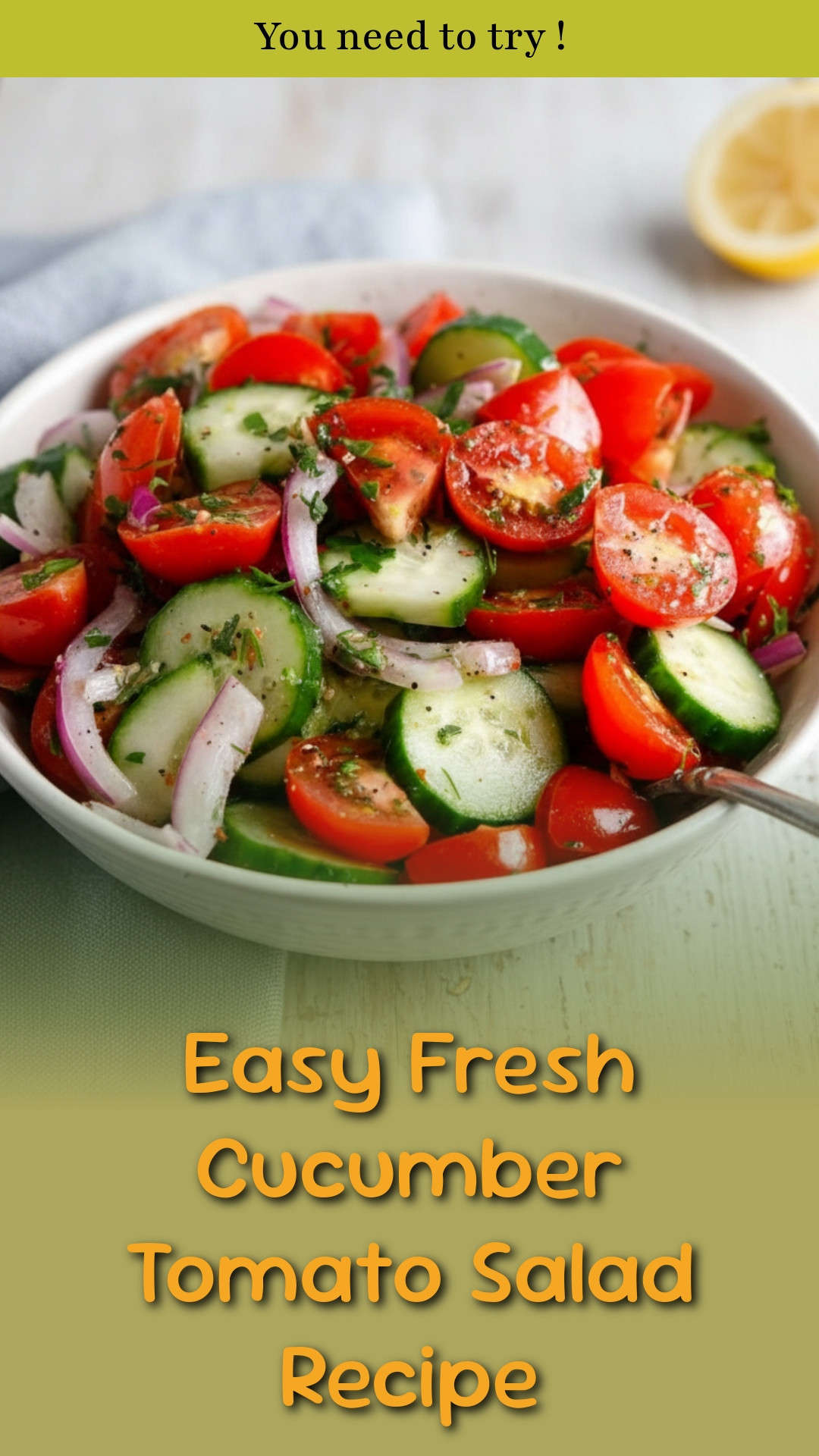 Easy Fresh Cucumber Tomato Salad Recipe