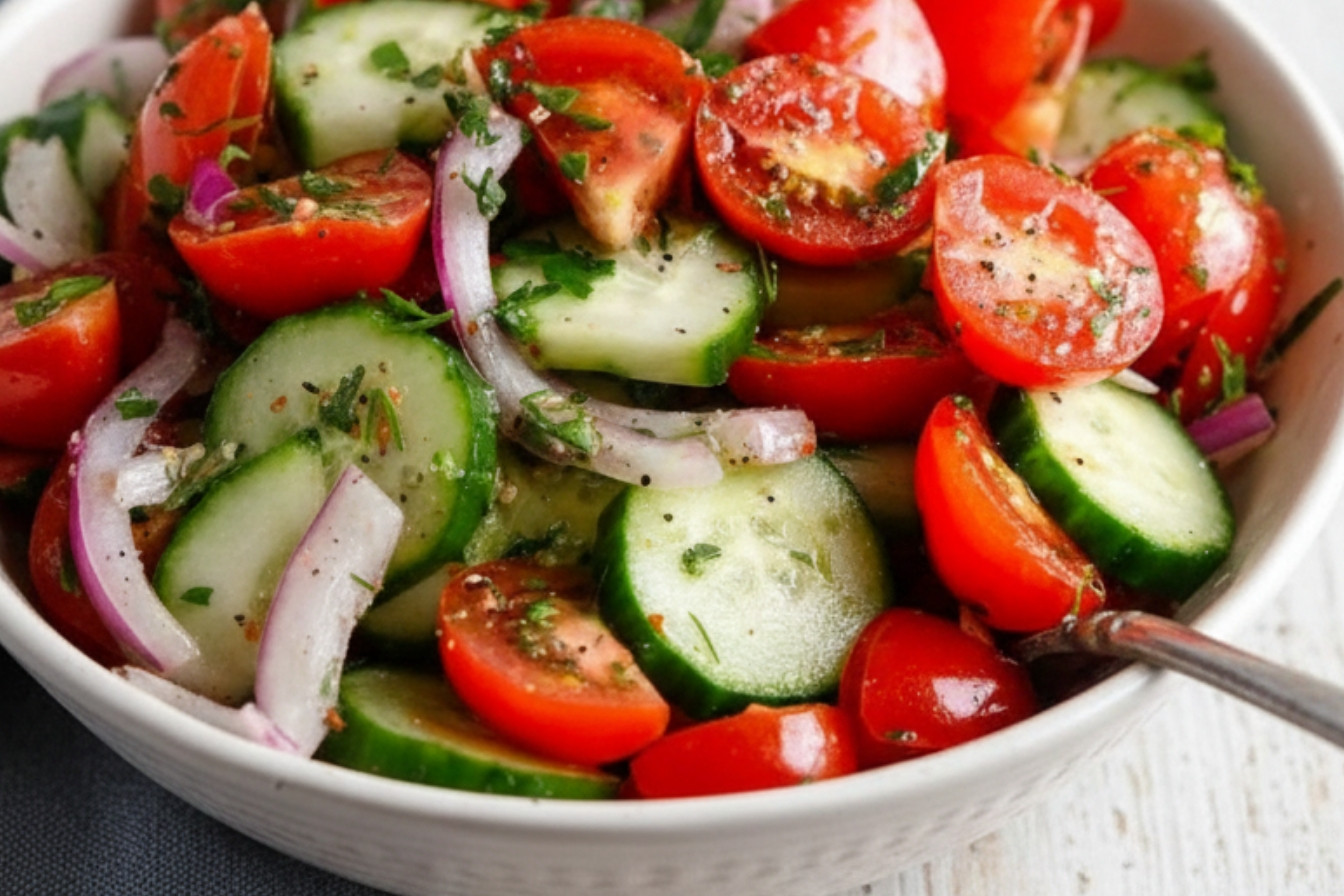 Easy Fresh Cucumber Tomato Salad Recipe