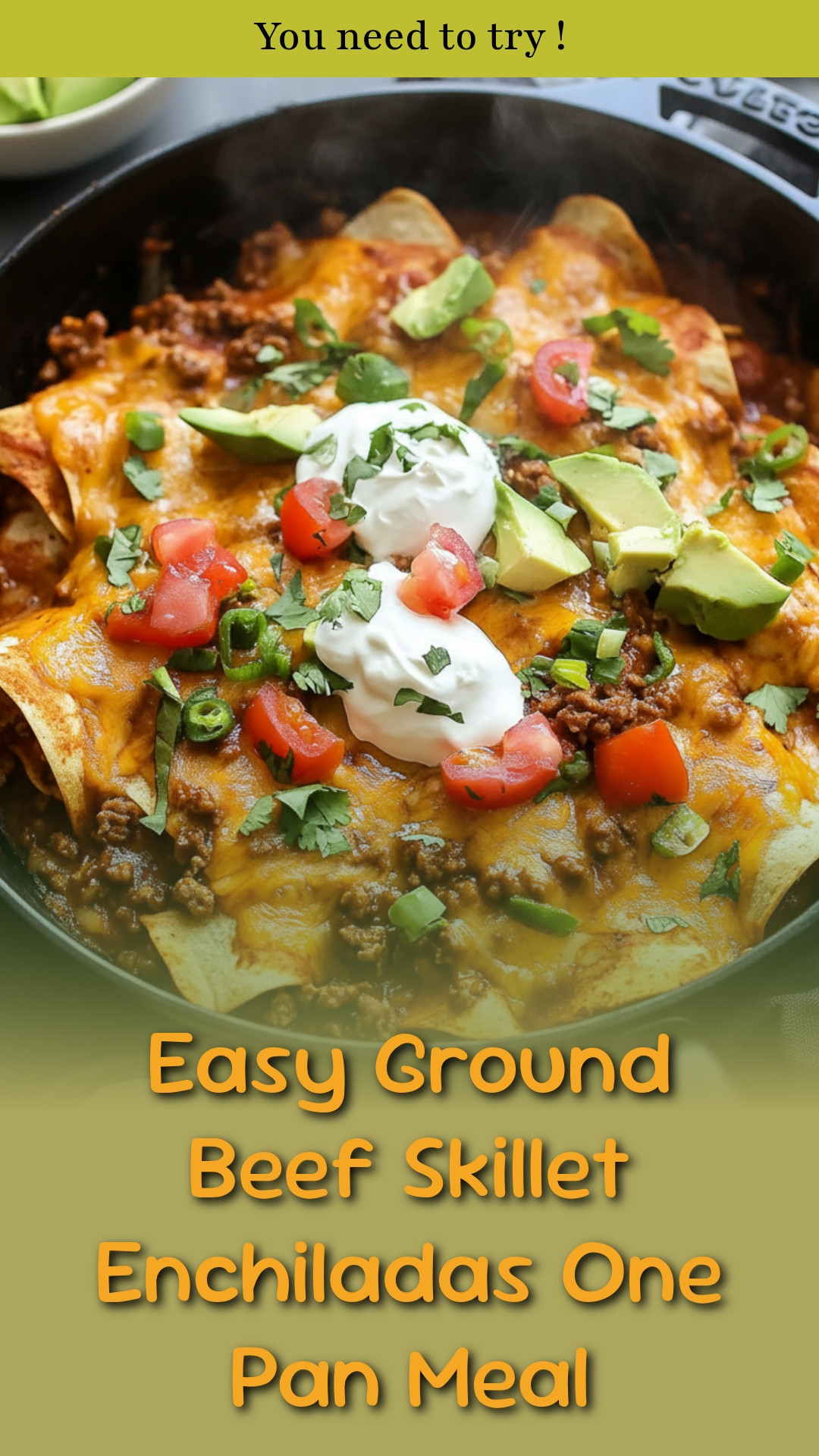Easy Ground Beef Skillet Enchiladas One Pan Meal