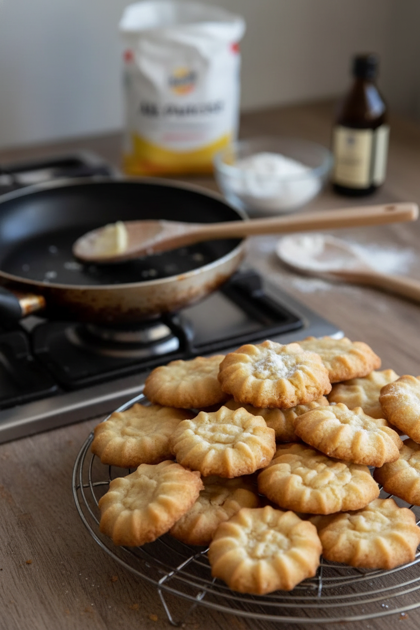 Easy No Oven Stovetop Butter Cookies