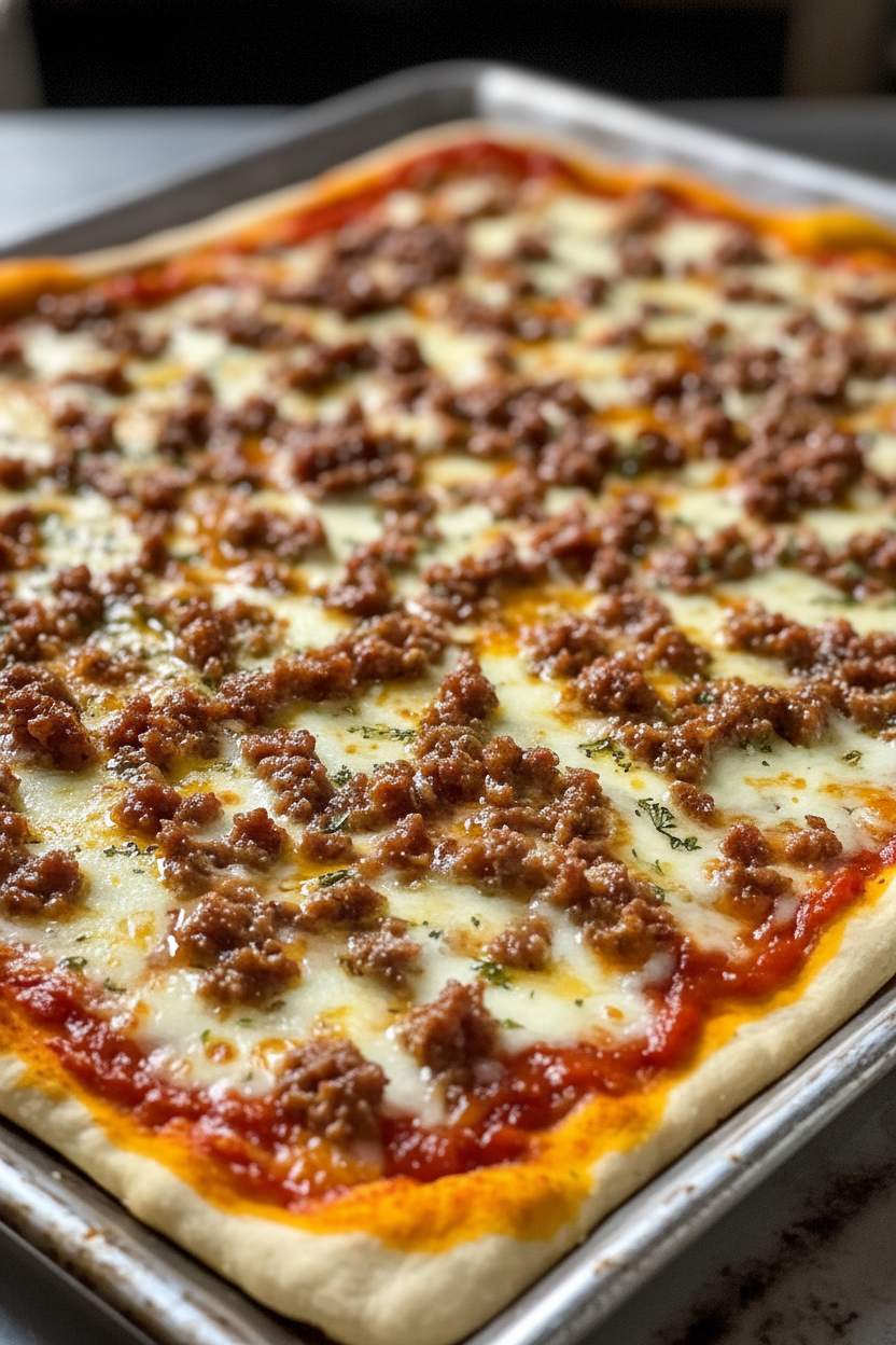 Easy School Pizza Snack On Meat