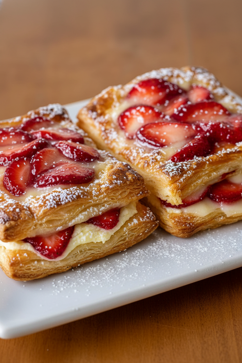 Easy Strawberry Puff Pastry Danish Recipe