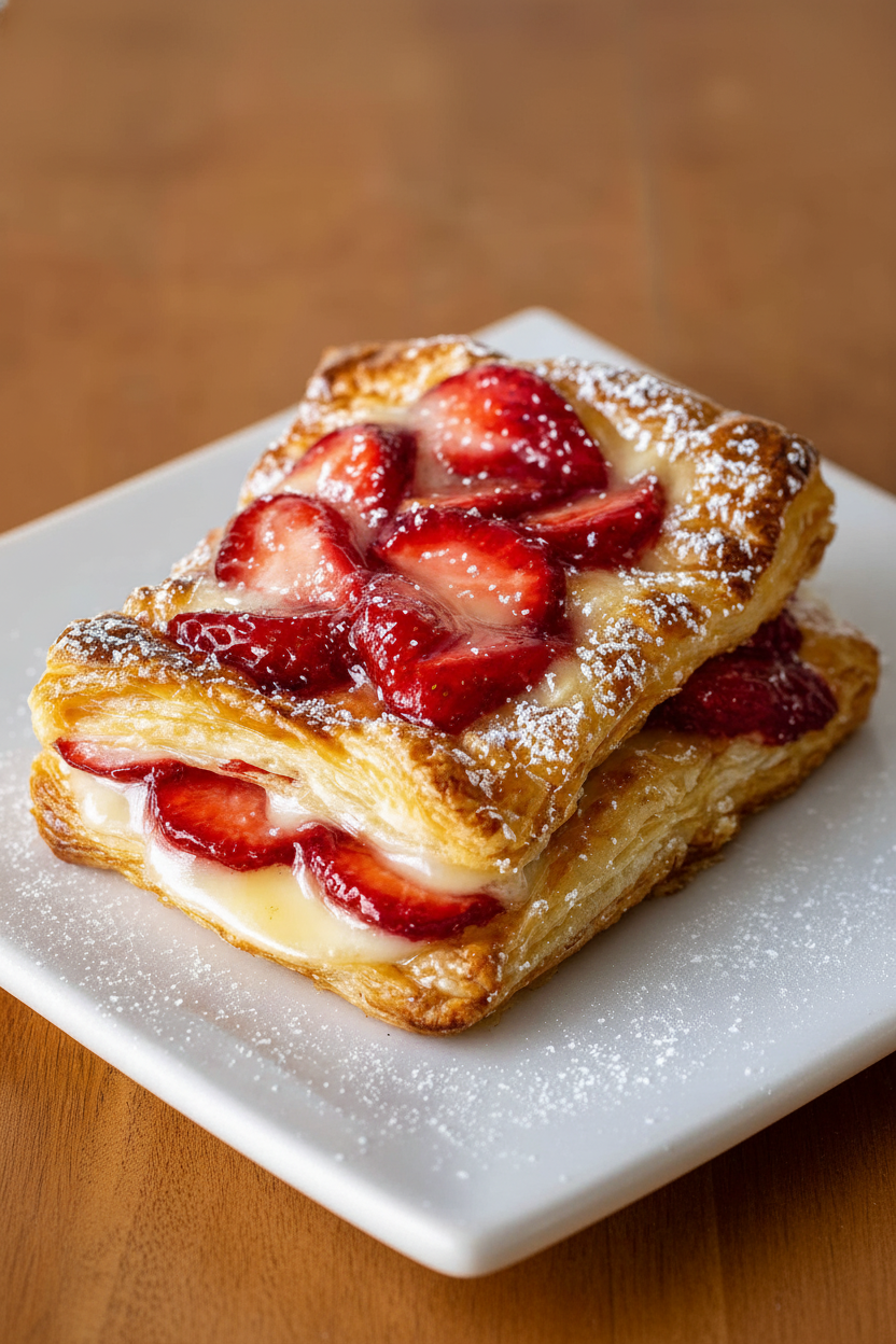 Easy Strawberry Puff Pastry Danish Recipe