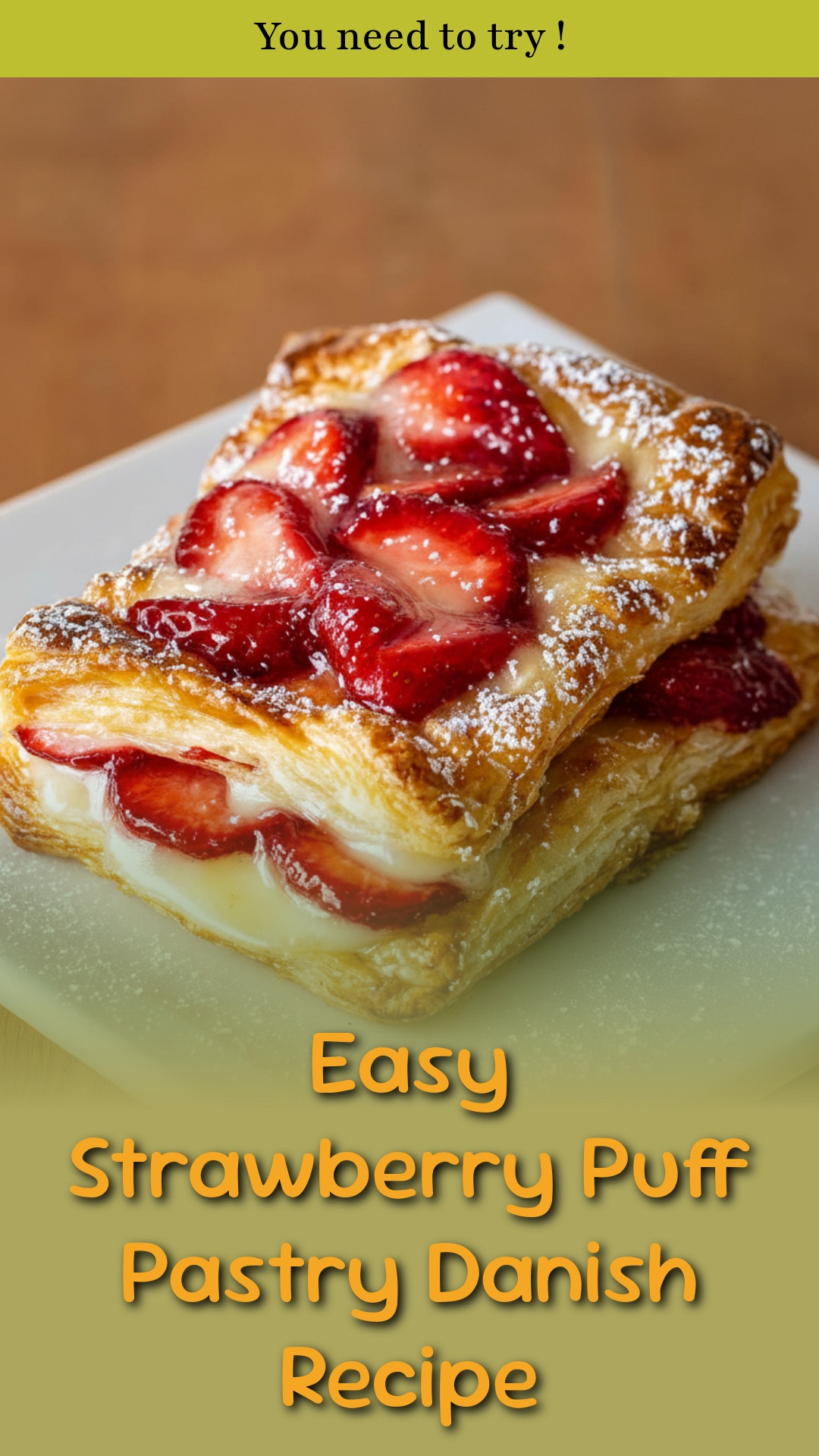 Easy Strawberry Puff Pastry Danish Recipe