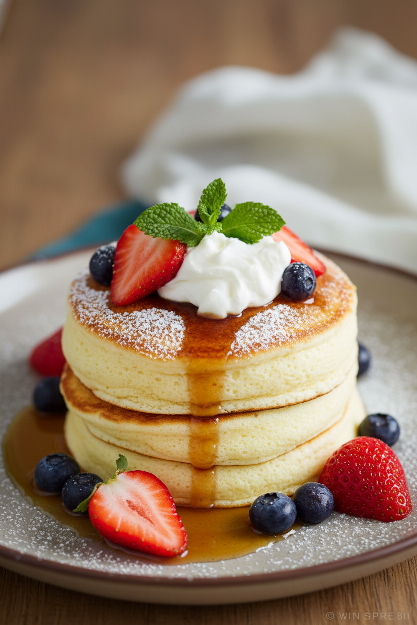 Fluffy Japanese Soufflé Pancakes Recipe