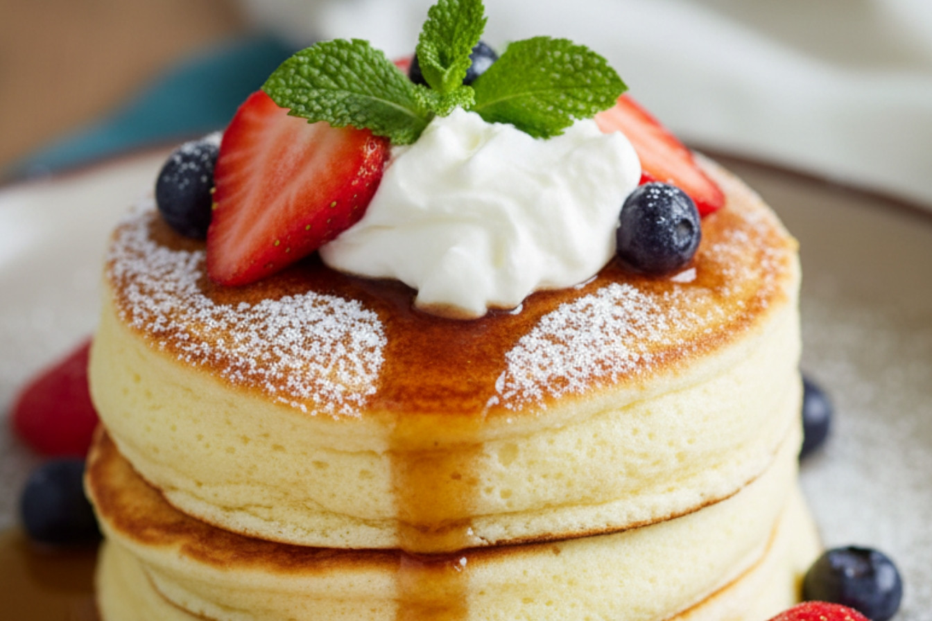 Fluffy Japanese Soufflé Pancakes Recipe