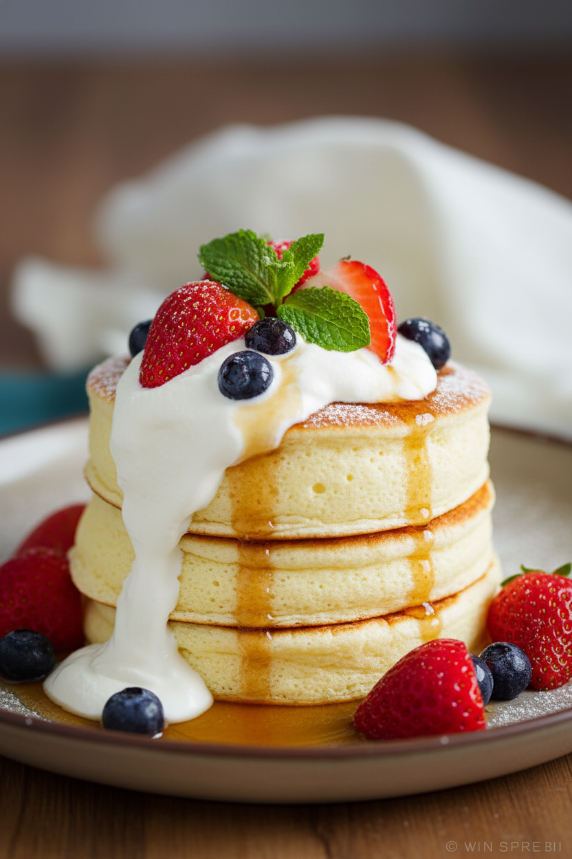 Fluffy Japanese Soufflé Pancakes Recipe