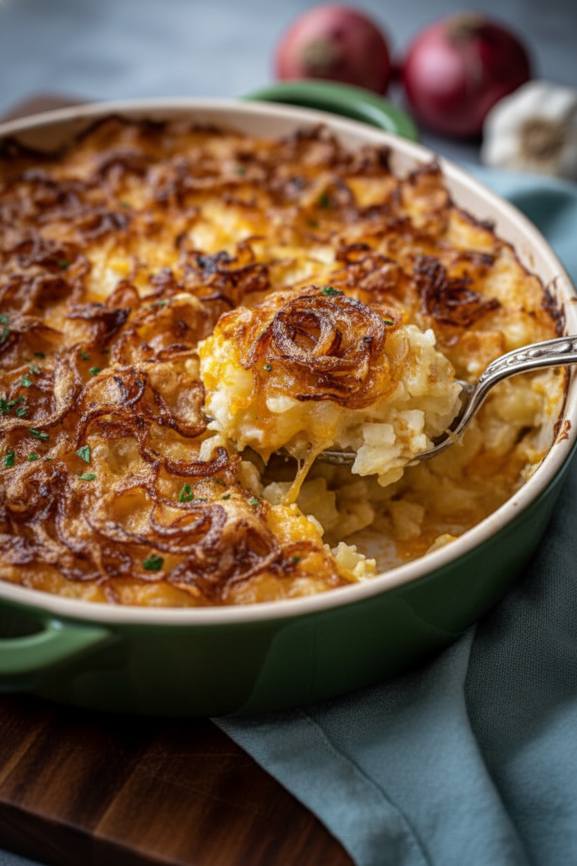 French Onion Funeral Potatoes A Meat Lovers Snack
