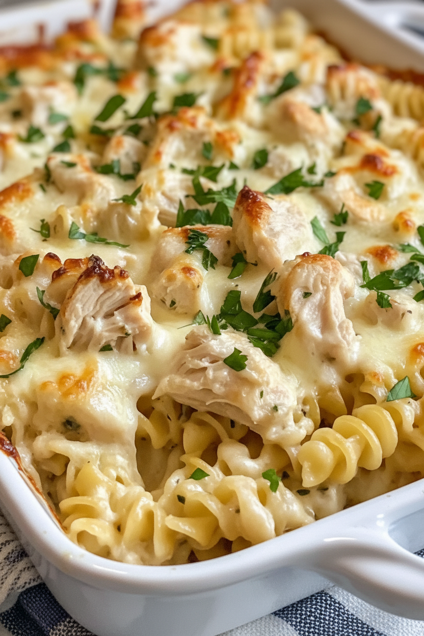 Garlic Parmesan Chicken Pasta Bake Recipe