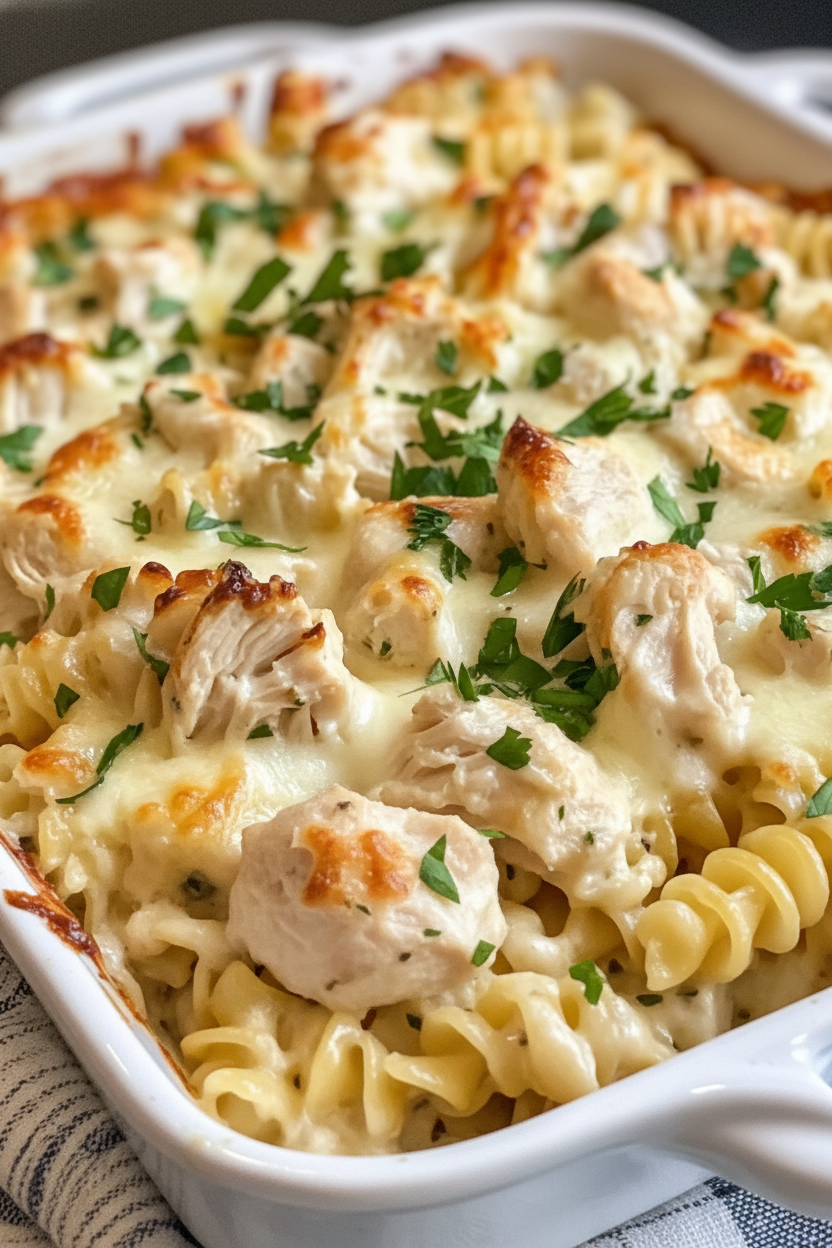 Garlic Parmesan Chicken Pasta Bake Recipe