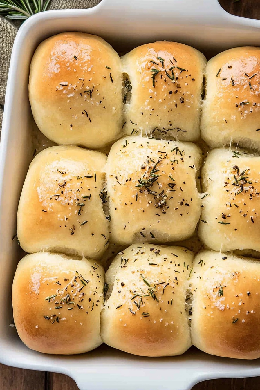 Garlic Rosemary Butter Dinner Rolls