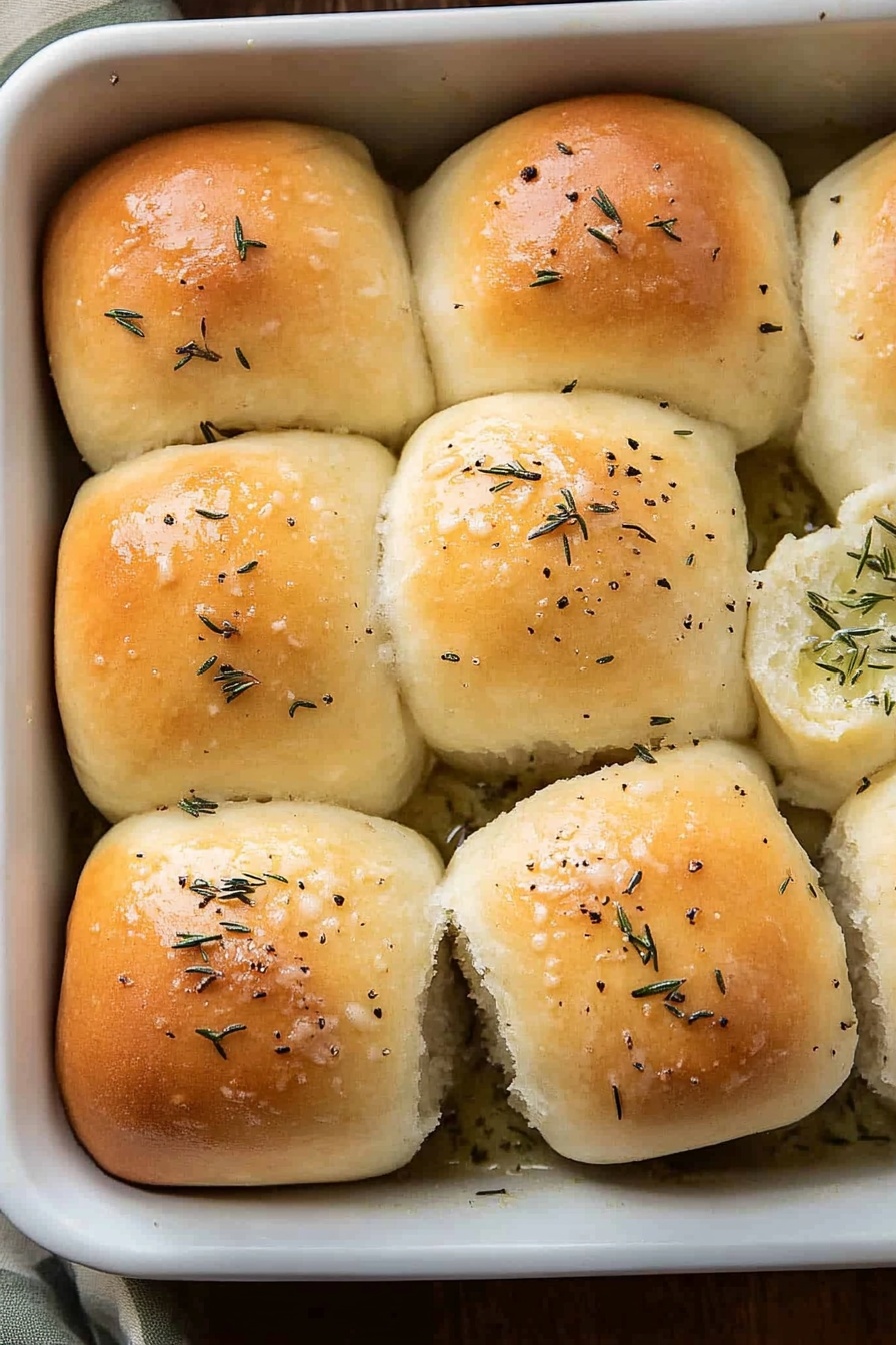 Garlic Rosemary Butter Dinner Rolls