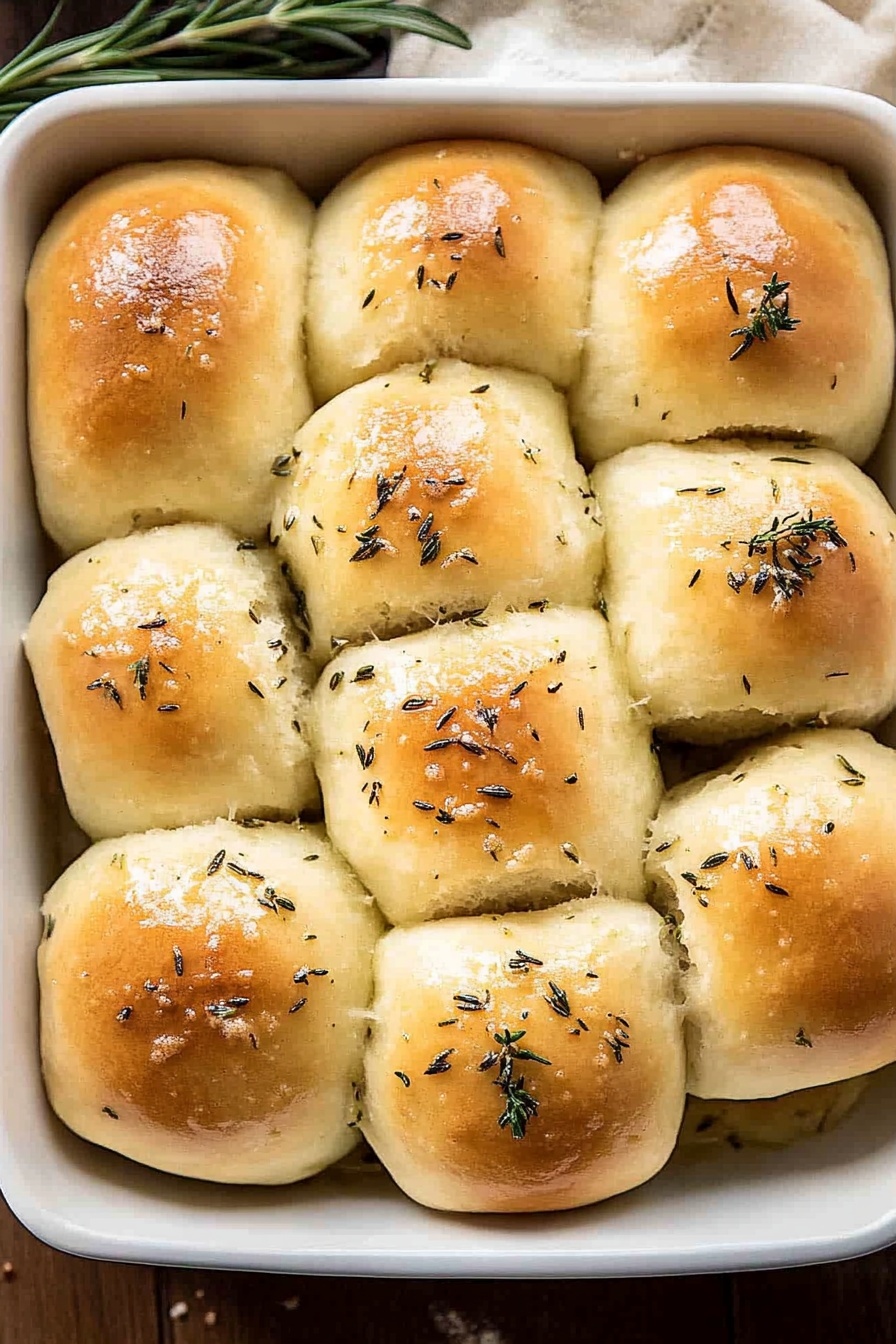 Garlic Rosemary Butter Dinner Rolls