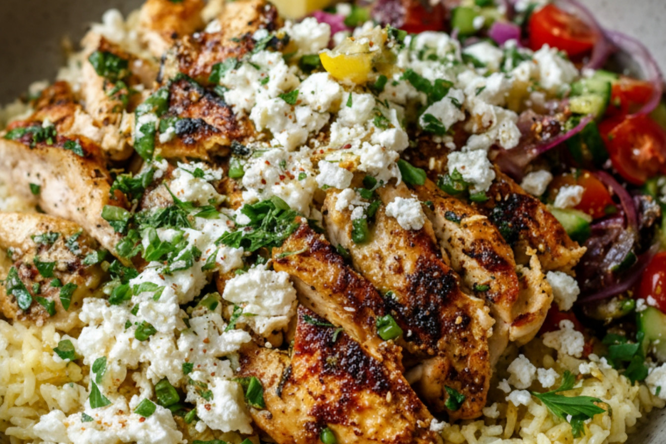 Greek Chicken and Lemon Rice One Pot Meal