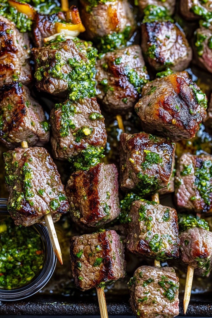 Grilled Steak Skewers with Chimichurri