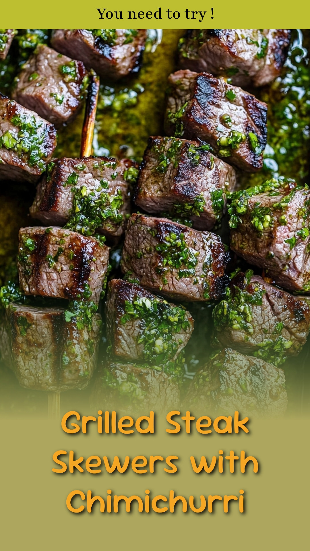 Grilled Steak Skewers with Chimichurri