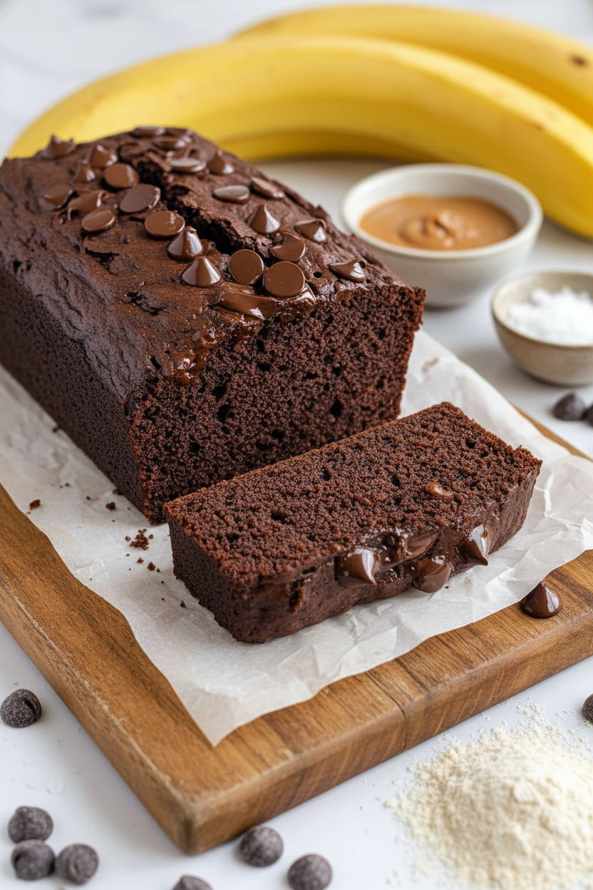 Healthy Chocolate Banana Bread Snack Recipe