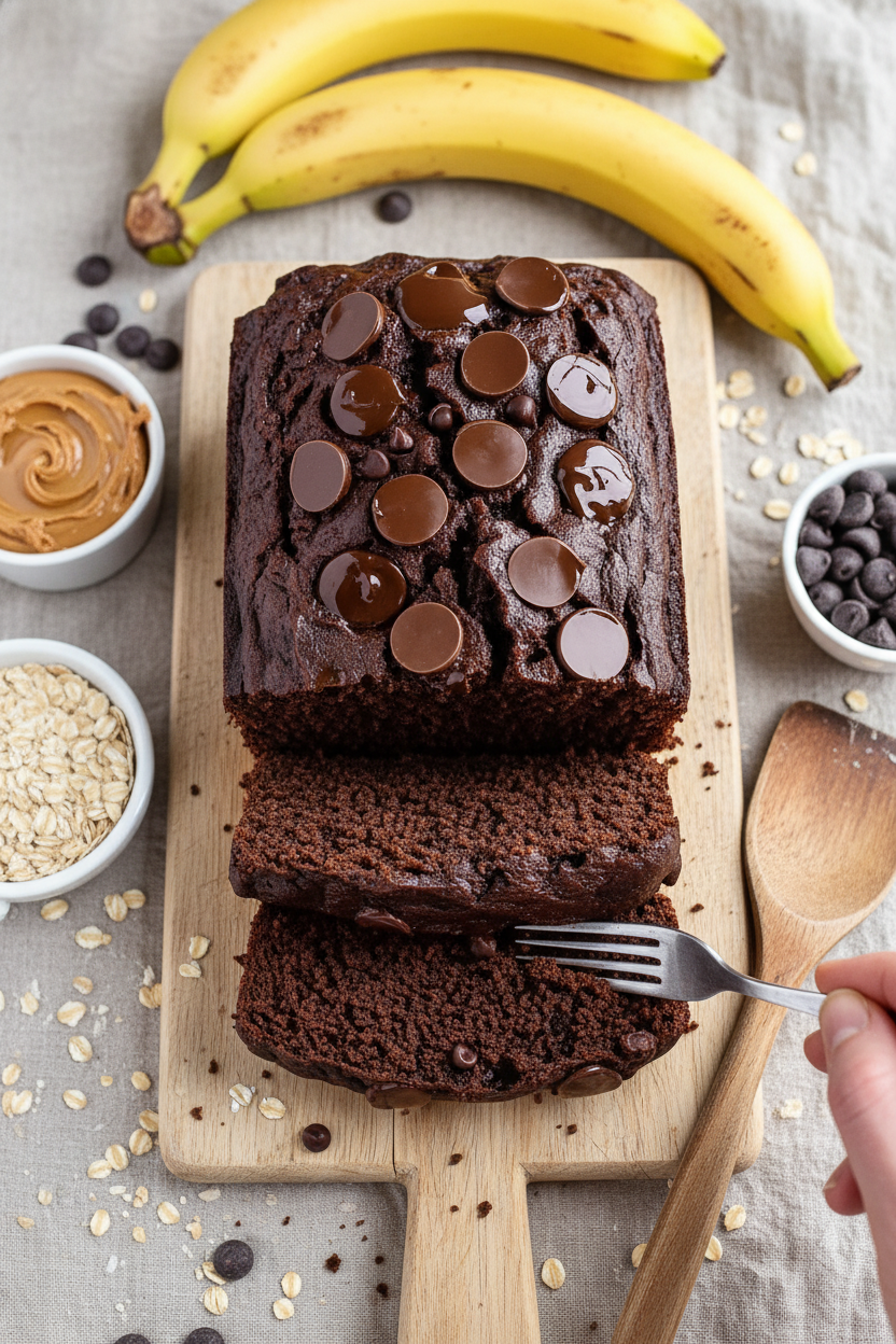 Healthy Chocolate Banana Bread Snack Recipe