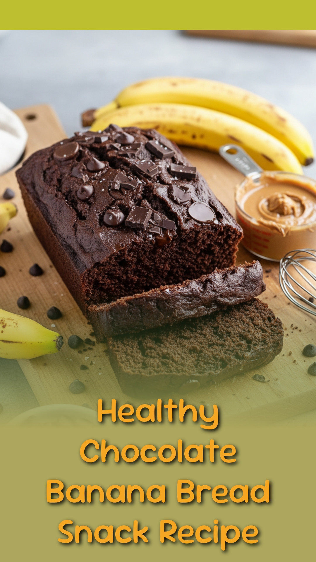 Healthy Chocolate Banana Bread Snack Recipe