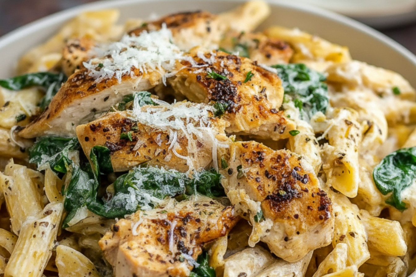 Healthy Garlic Parmesan Chicken Pasta Recipe