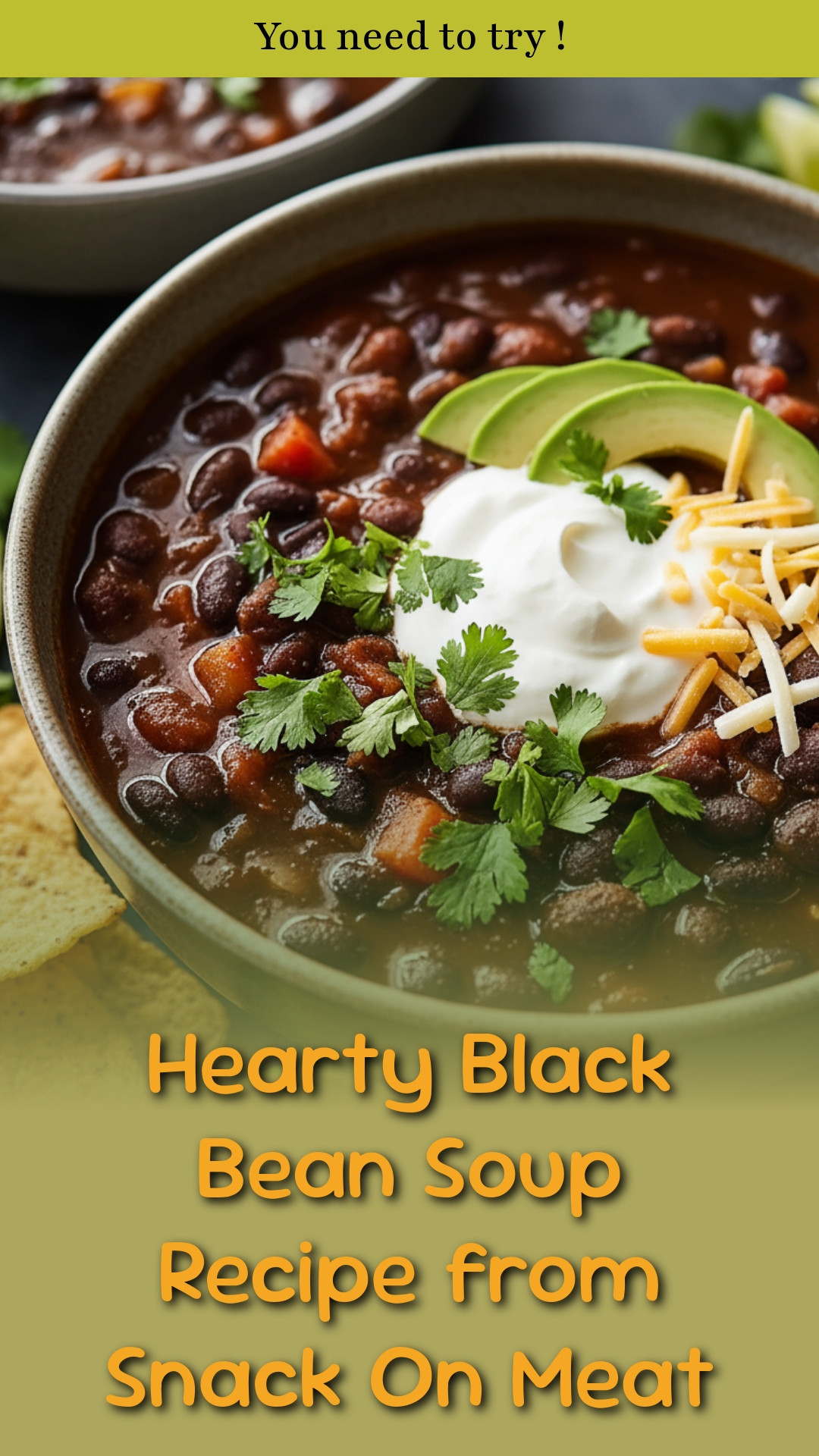 Hearty Black Bean Soup Recipe from Snack On Meat