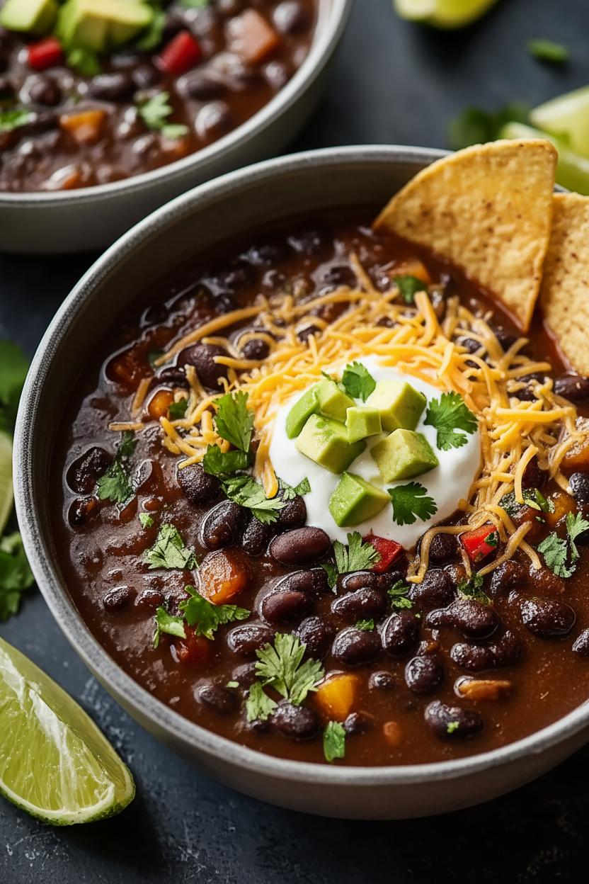 Hearty Black Bean Soup Recipe from Snack On Meat
