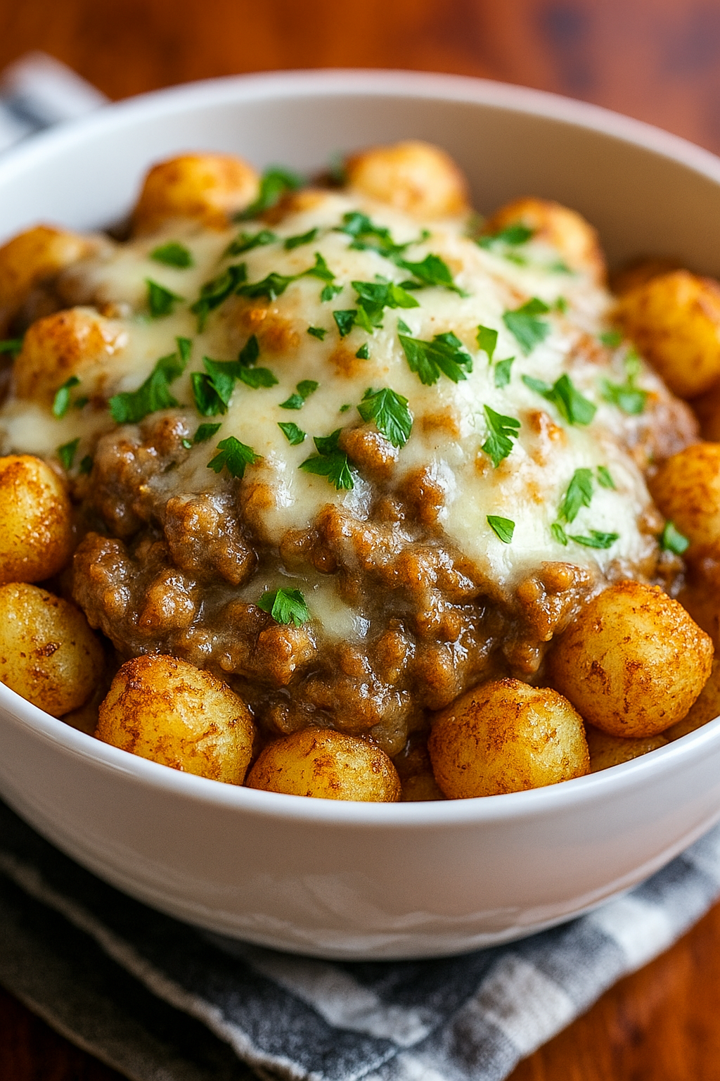 Hearty Tater Tot Breakfast Bowl with Sausage Gravy