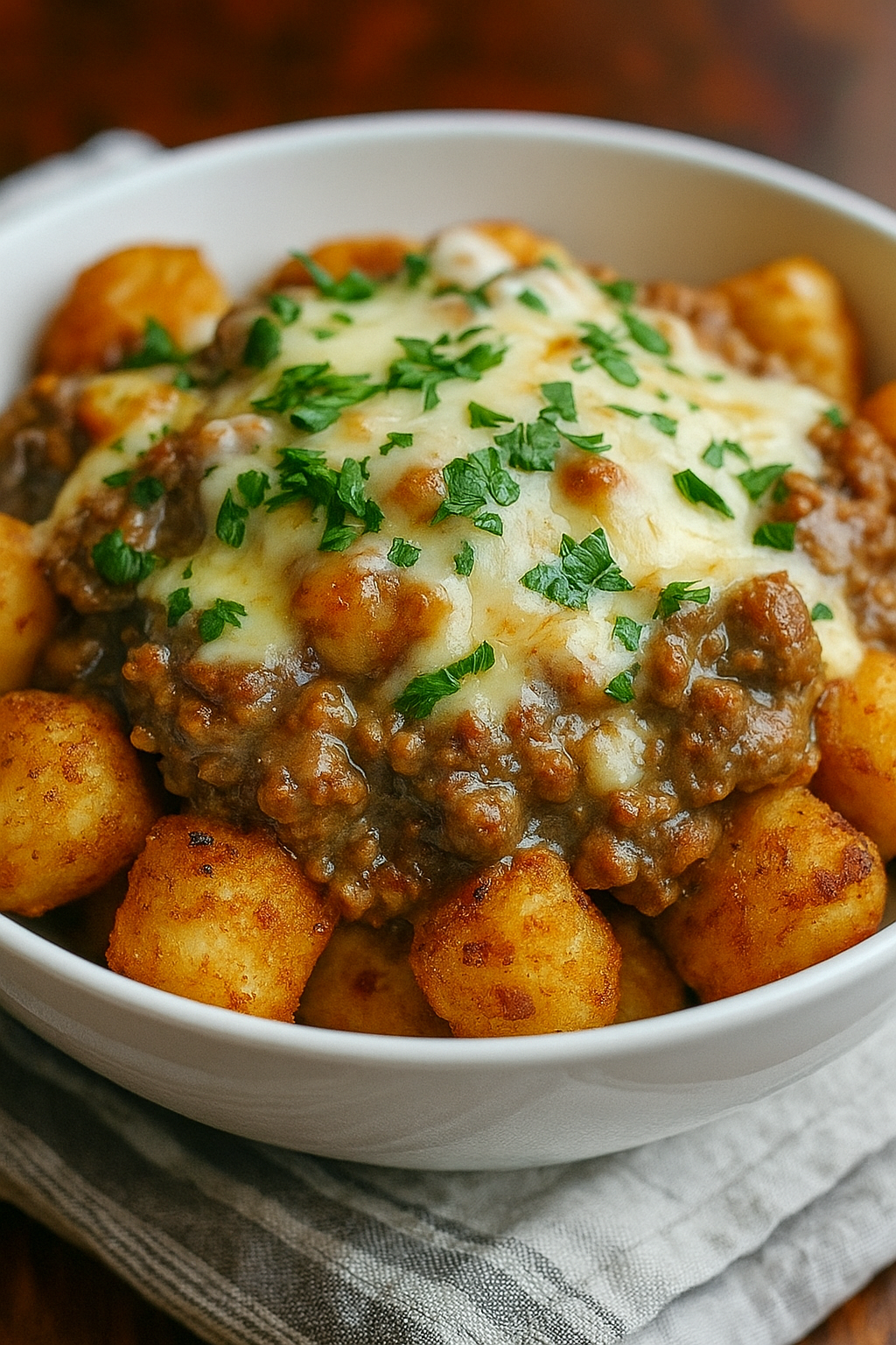 Hearty Tater Tot Breakfast Bowl with Sausage Gravy