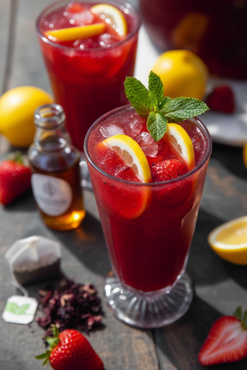 Hibiscus Strawberry Lemonade Tea Refresher