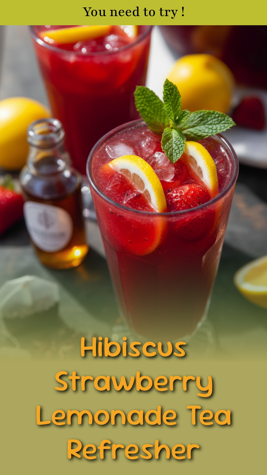 Hibiscus Strawberry Lemonade Tea Refresher