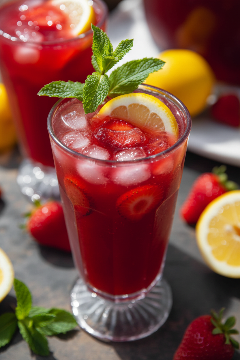 Hibiscus Strawberry Lemonade Tea Refresher