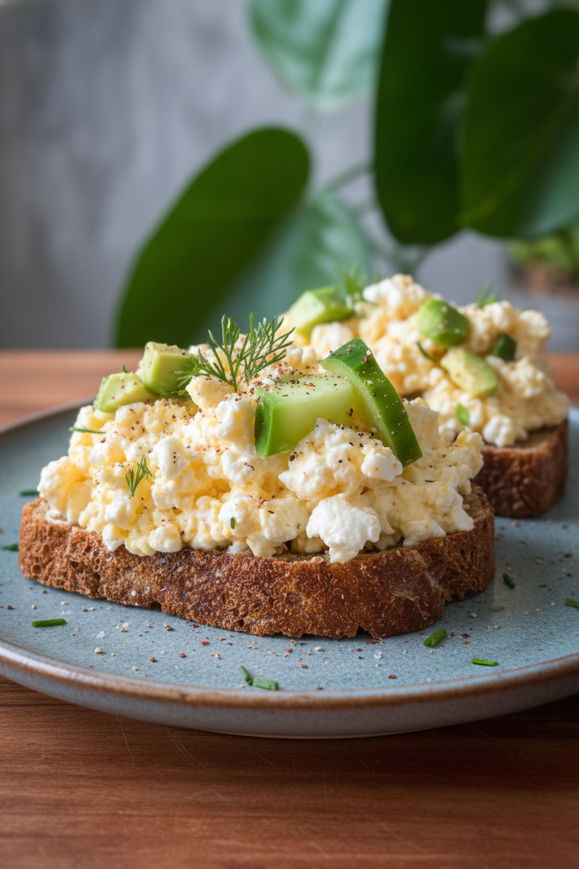 High Protein Egg Salad with Cottage Cheese No Mayo