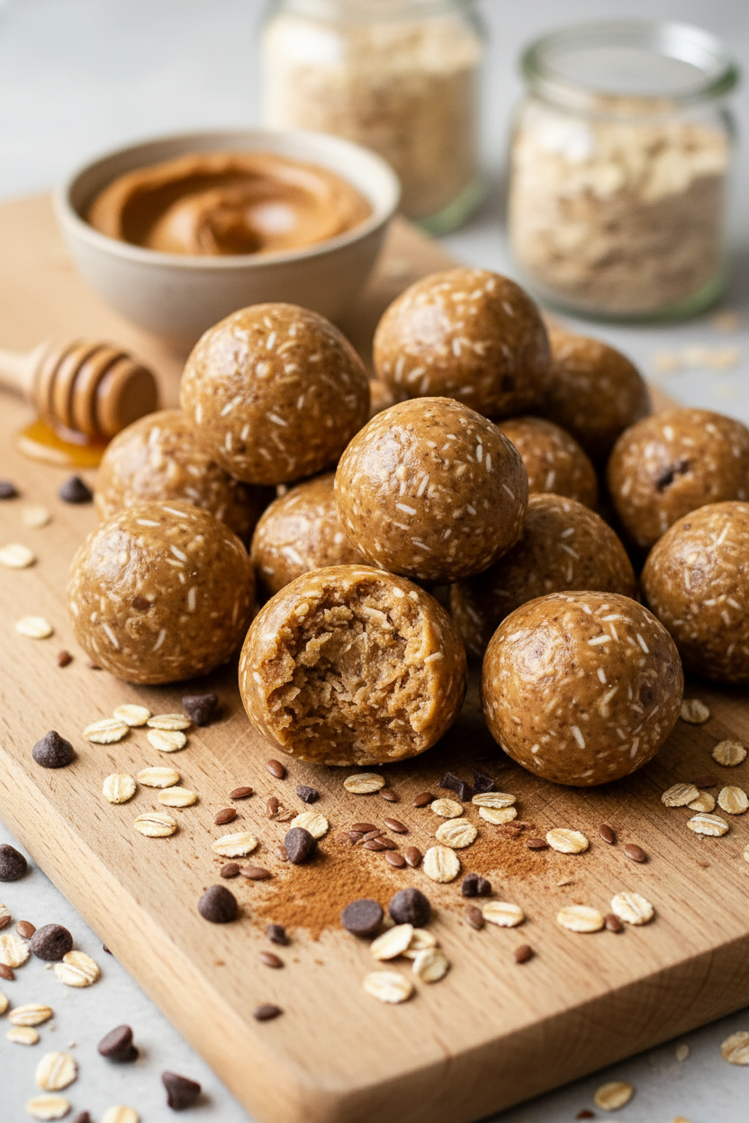 High Protein No Bake Peanut Butter Energy Balls