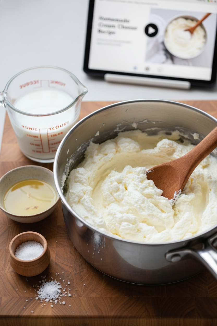 Homemade Cream Cheese Recipe With Video