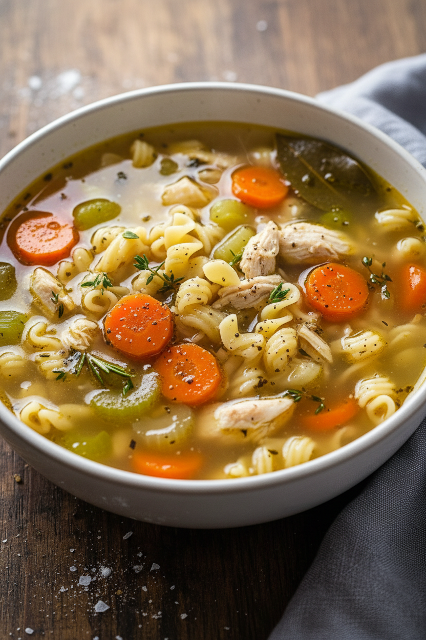 Homemade Crockpot Chicken Noodle Soup Recipe
